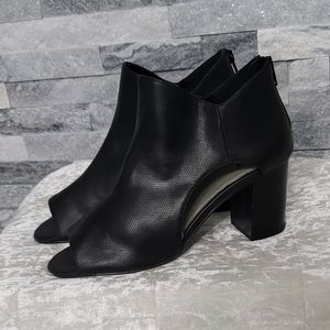 NWOT A.N.A Black Ana Theo Cut Out Peep Toe Block Heel Booties